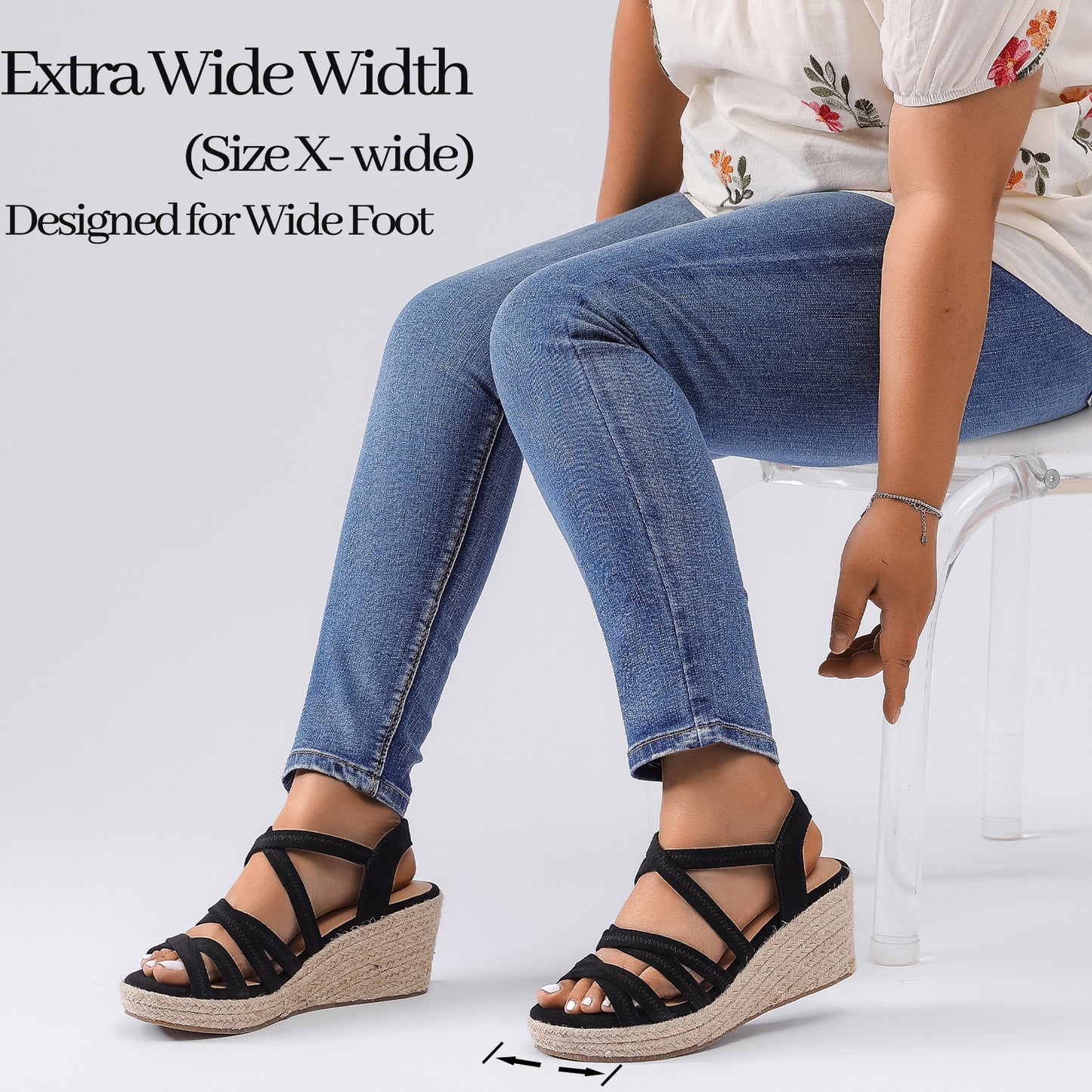 Luoika Women's Wide Width Wedge Sandals, Platform Wedge Pump Heel Ankle Strap Open Toe Women's Sandals Concise Casual Summer Shoes.