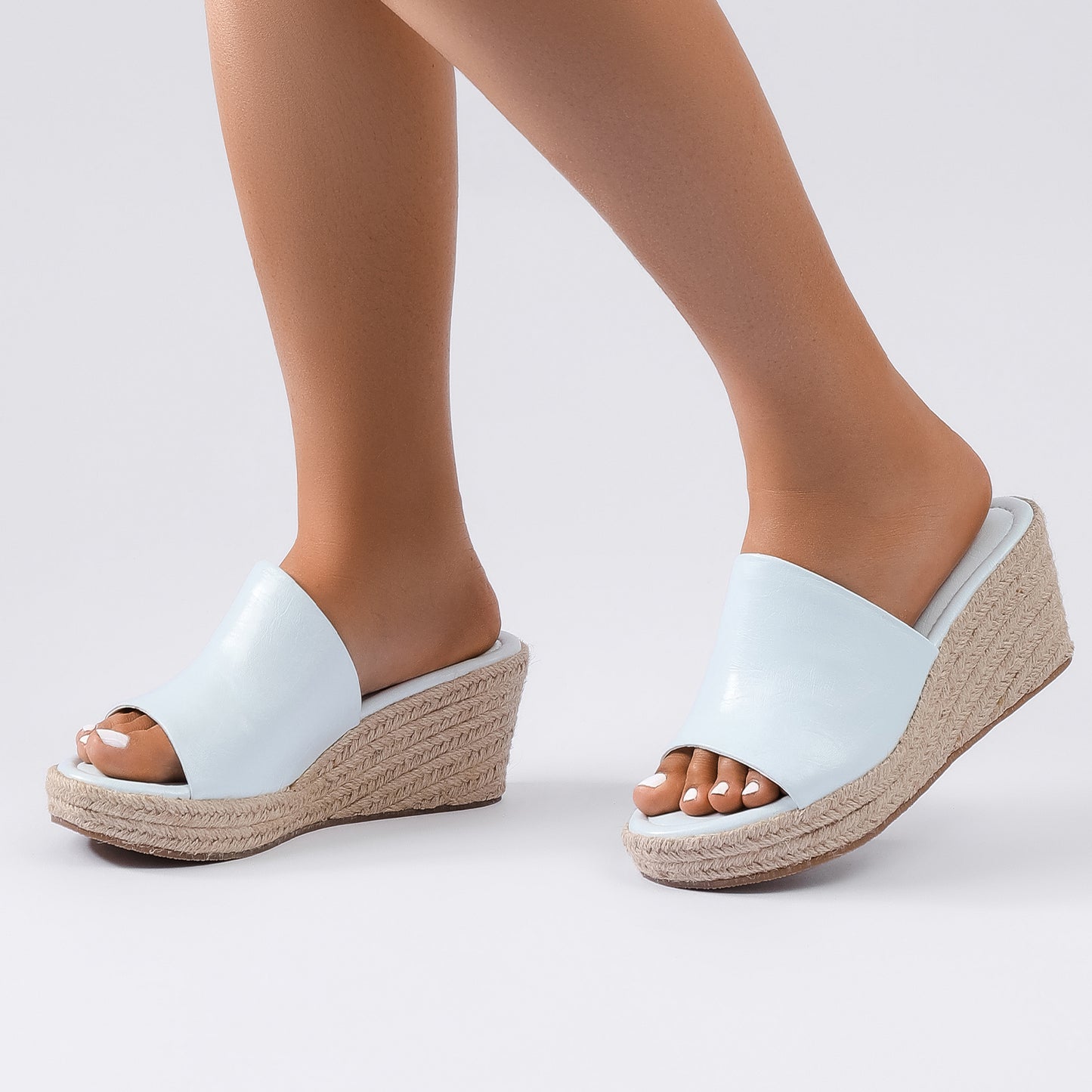 Luoika Women's Wide Width Wedge Slides Sandals, Slip on Plateform Wedge Pump Heel Casual Summer Sandals for Women.