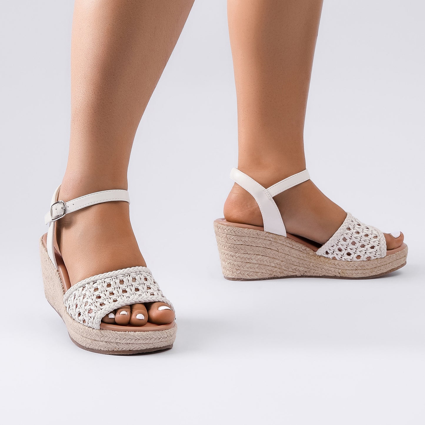 Luoika Women's Wide Width Wedge Sandals, Ankle Strap Open Toe Platform Wedge Pump Heel Women's Sandals Concise Casual Summer Shoes.