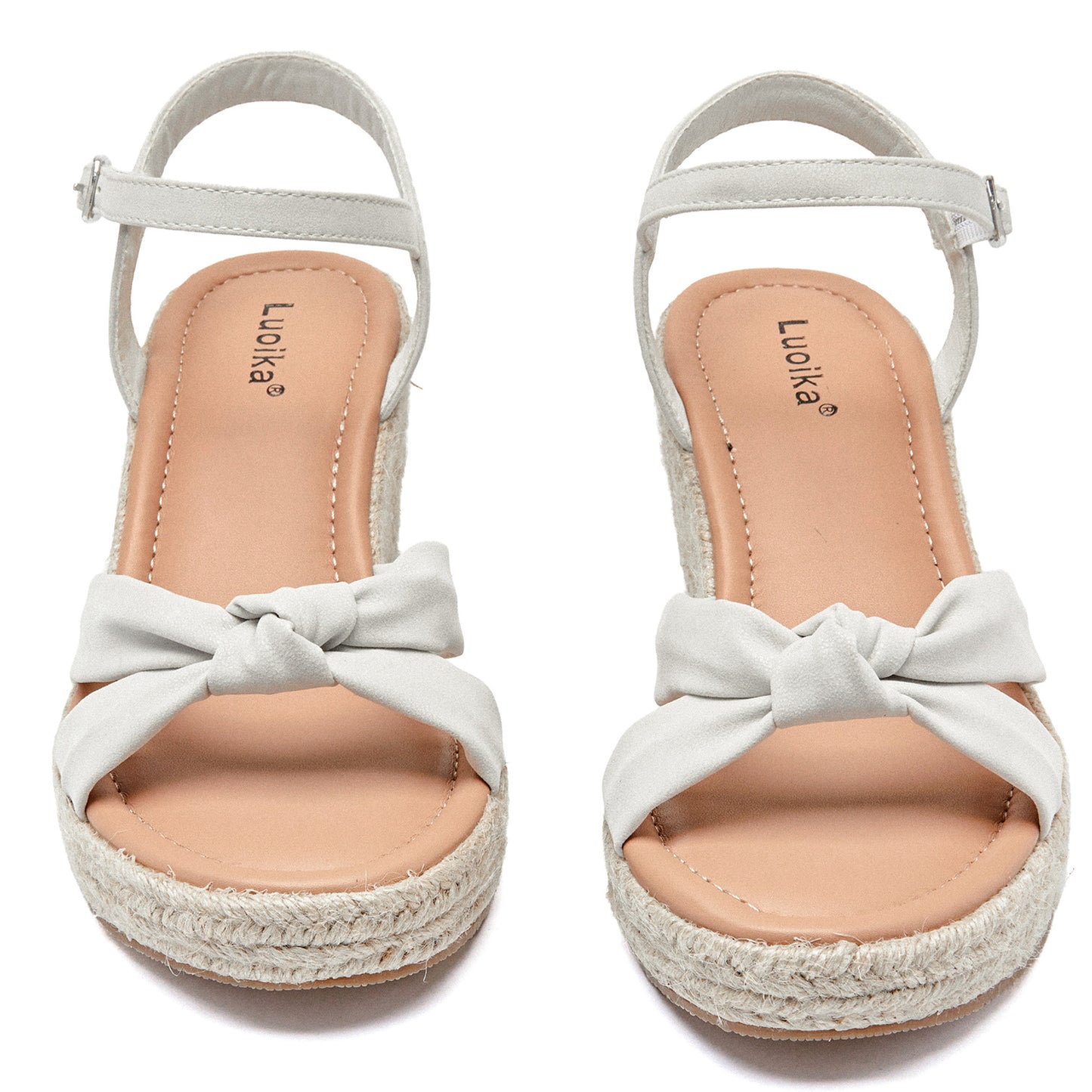 Luoika Women's Wide Width Ankle Strap Wedge Sandals.