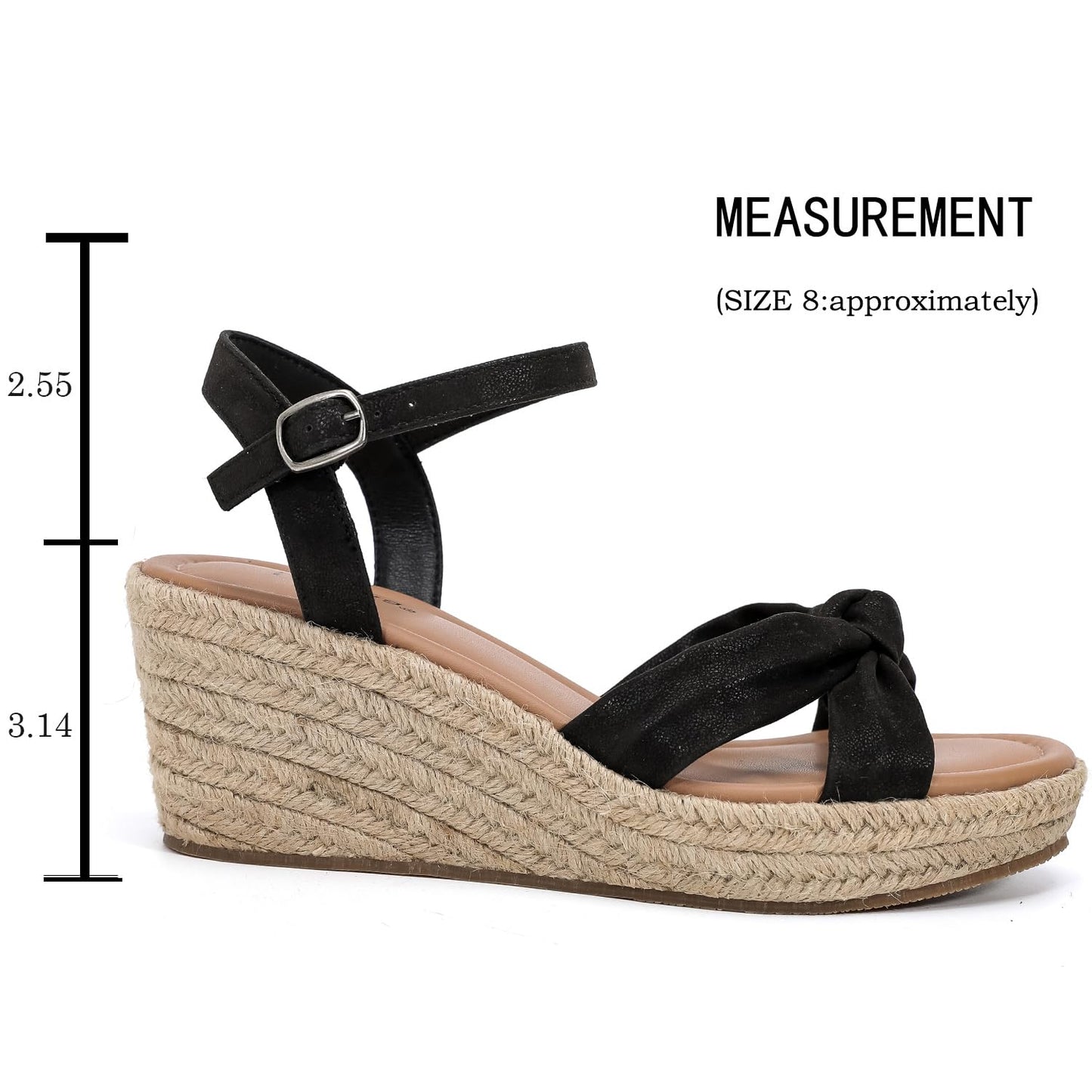 Luoika Women's Wide Width Ankle Strap Wedge Sandals.