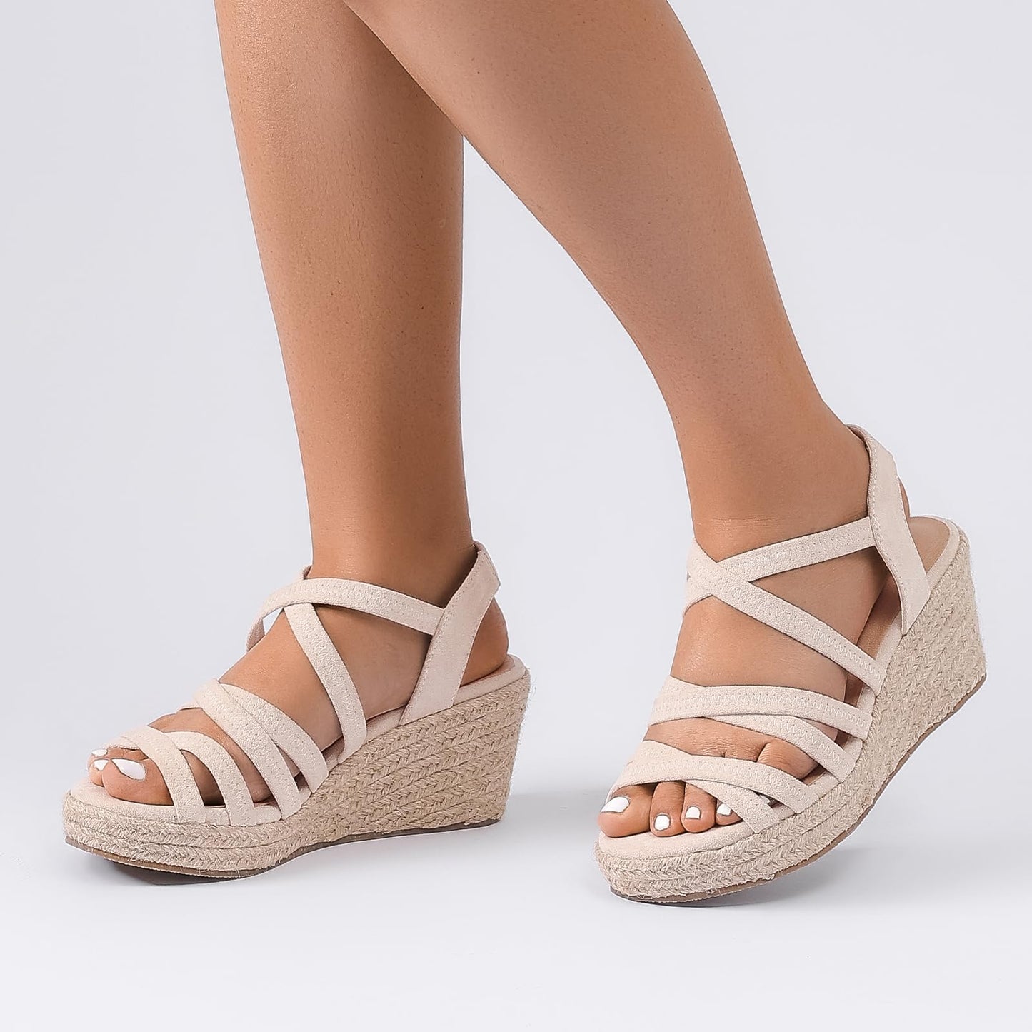 Luoika Women's Wide Width Wedge Sandals, Platform Wedge Pump Heel Ankle Strap Open Toe Women's Sandals Concise Casual Summer Shoes.