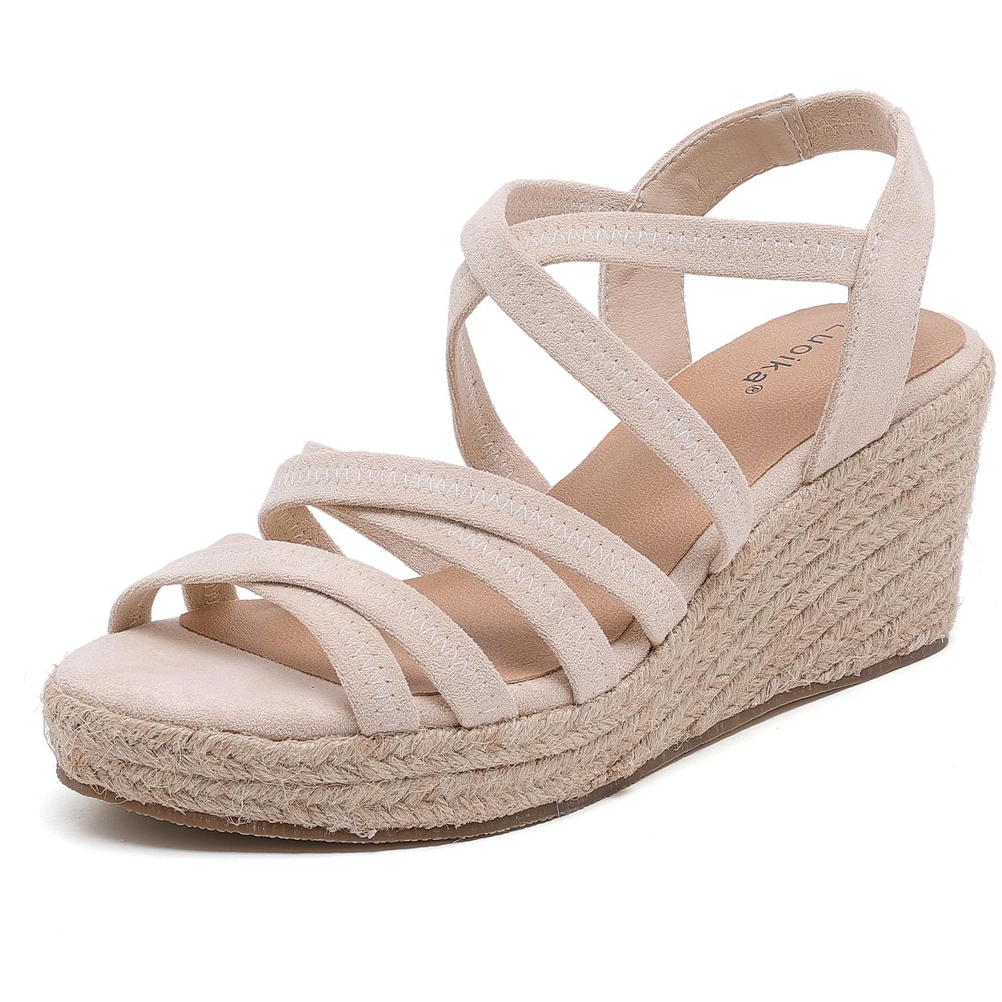 Luoika Women's Wide Width Wedge Sandals, Platform Wedge Pump Heel Ankle Strap Open Toe Women's Sandals Concise Casual Summer Shoes.